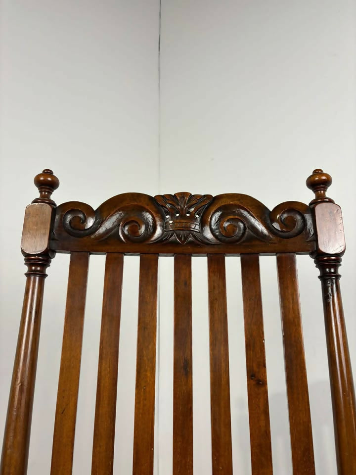 Reproduction Bar Back Mahogany Framed Armchair