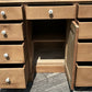 Antique Victorian Pine Kneehole Writing Office Desk With Central Cupboard