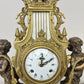 Clock Antique Louis XV Brass Marble Garniture Set With Candelabras LOT 6026