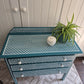 SOLD - Hand Painted Vintage Chest of Drawers: Hand-Stencilled Indian Inlay Inspired Furniture