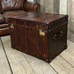 English Leather Coffee Table Storage Trunk