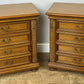 Pair of Bedside Tables Vintage French Nightstands 4 Drawers Cabinets LOT 6315