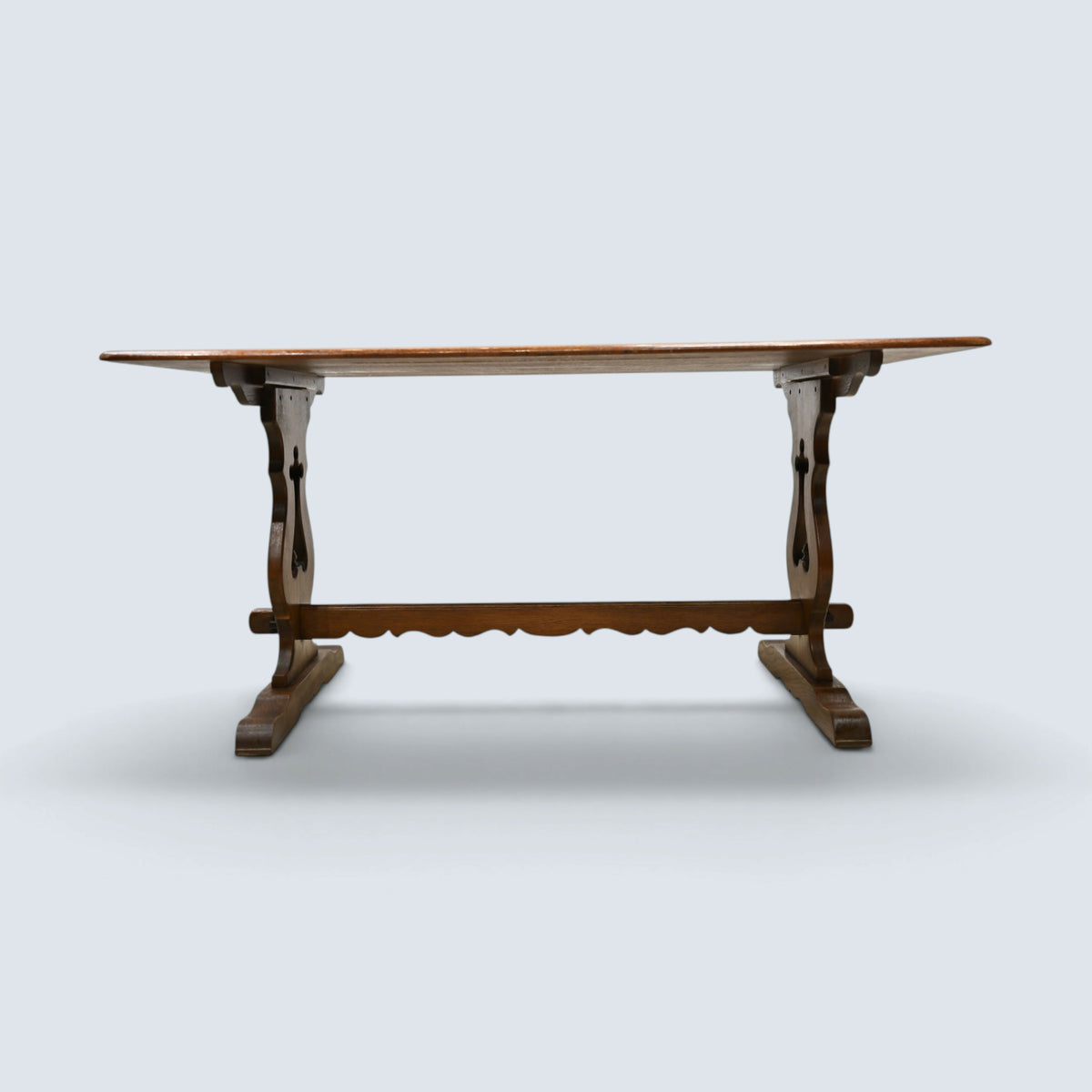 Old Charm Oak Dining Table Light Oak Finish Refectory Plank Top FREE UK Delivery