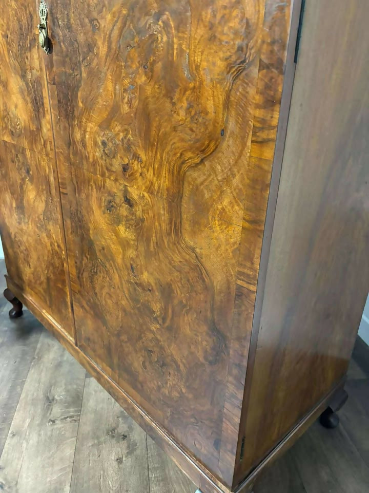 Vintage Burr Walnut Double Wardrobe