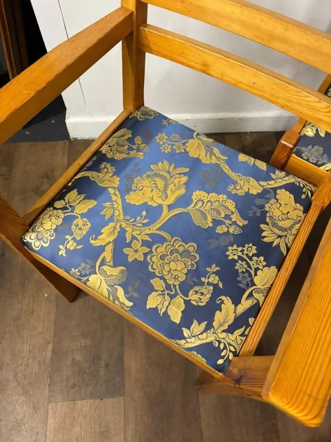 Set Of Six Contemporary Pine Dining Chairs – Including Two Carvers