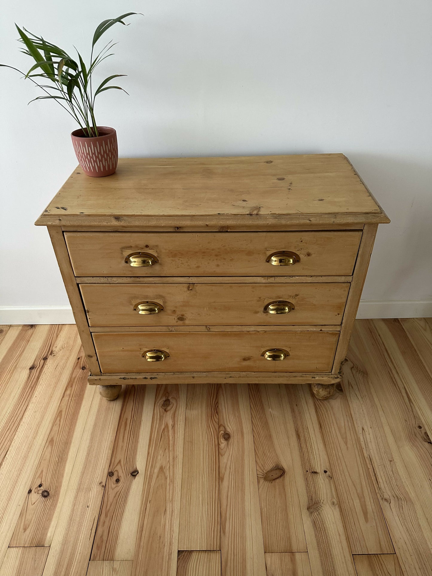 Antique Victorian Pine Chest of Drawers Rustic Stripped Pine