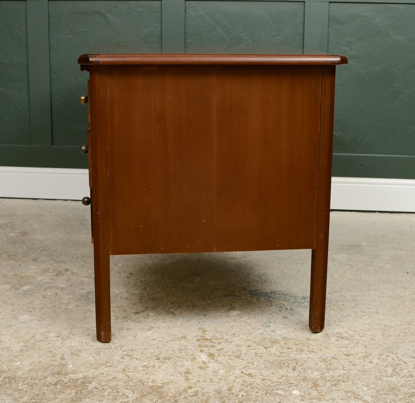 Vintage Home Office Desk with Drawers - Mahogany Finish