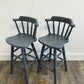 Set Of 2 Grey Hand painted Bar Stools