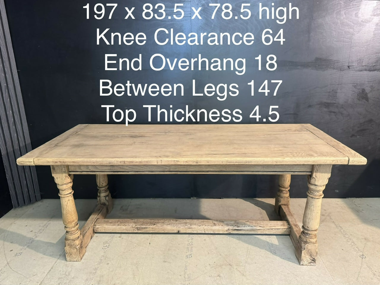 Bleached Oak Farmhouse Dining Table