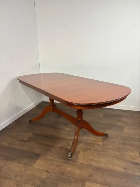 Vintage Yew Wood Extending Dining Table