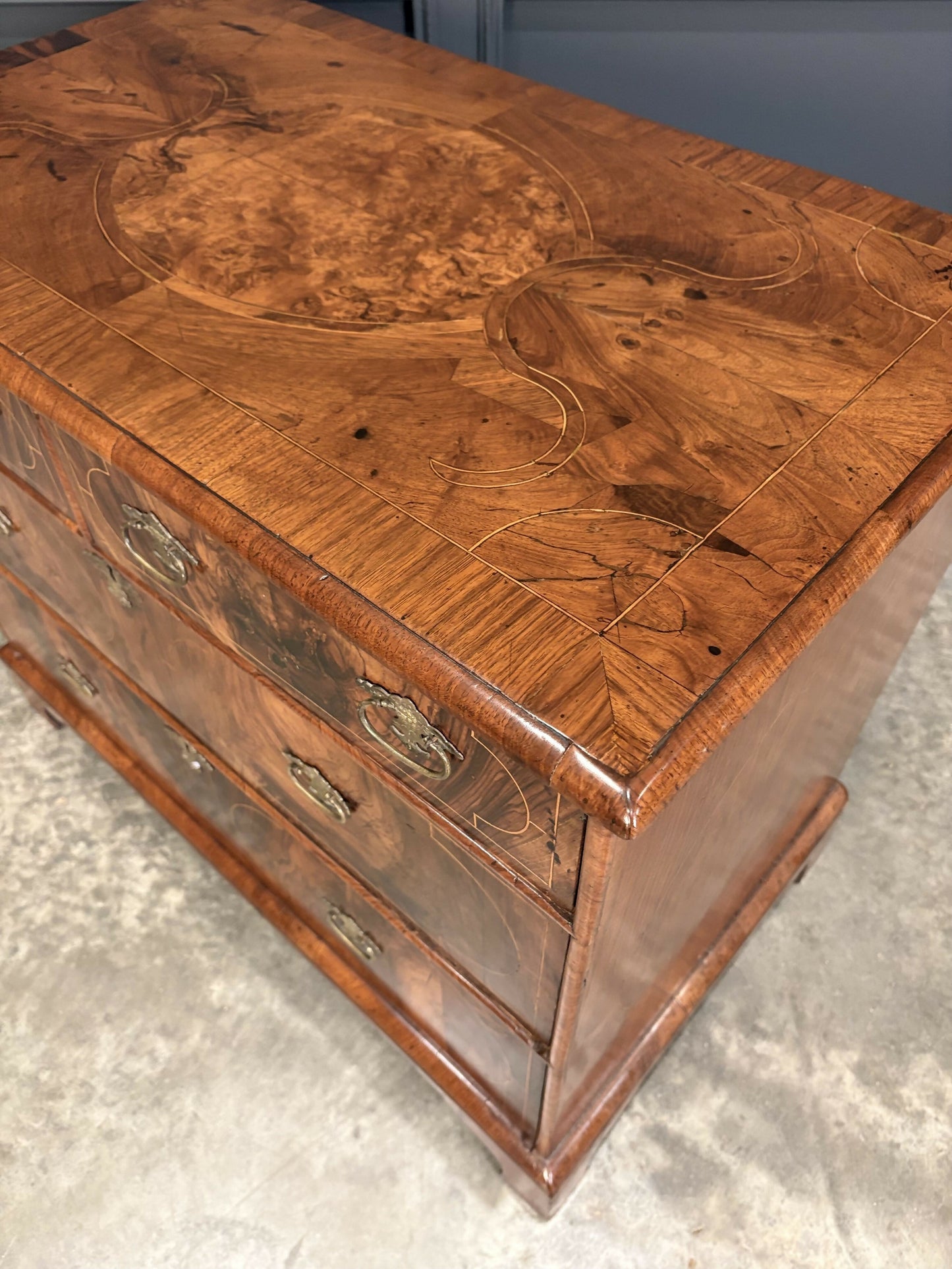 William & Mary Inlaid Walnut Chest Of Drawers