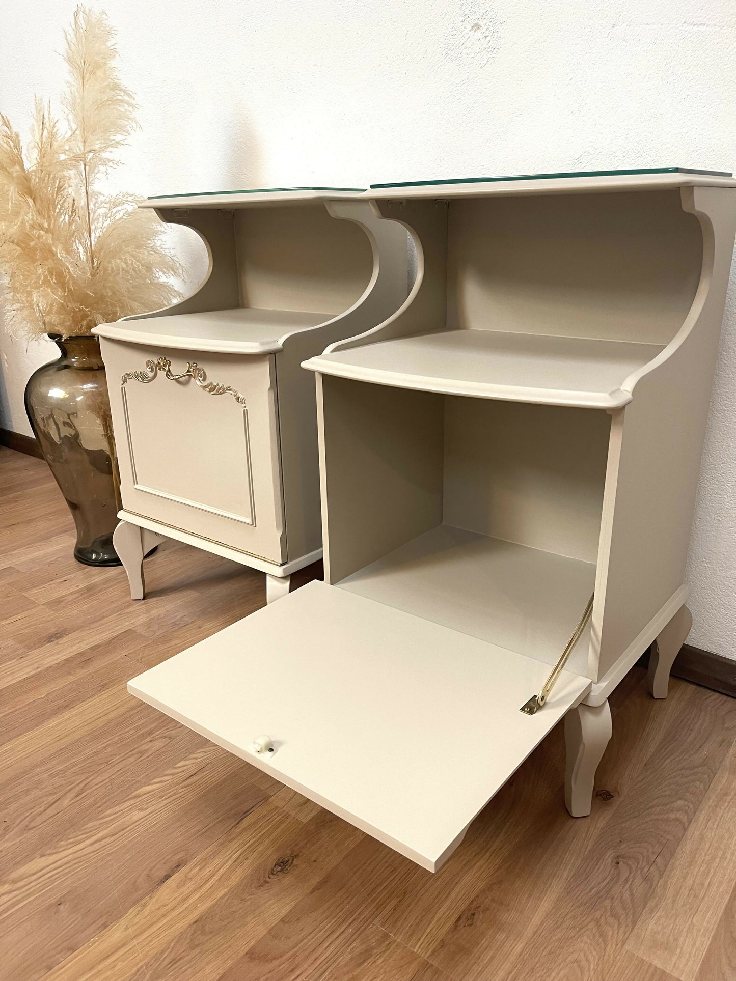 French Louis style bedside cabinets