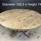 Large Round Bleached Oak Farmhouse Dining Table