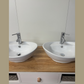 Double Sink Vanity Unit, Sprayed Oak