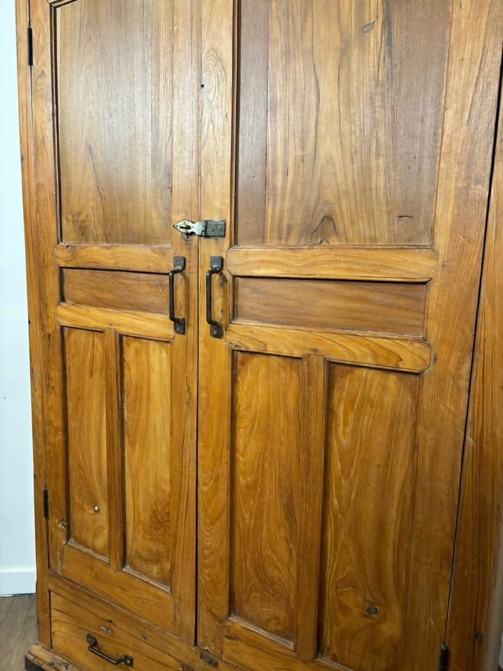 Large Vintage Indian Reclaimed Wood Storage Cupboard