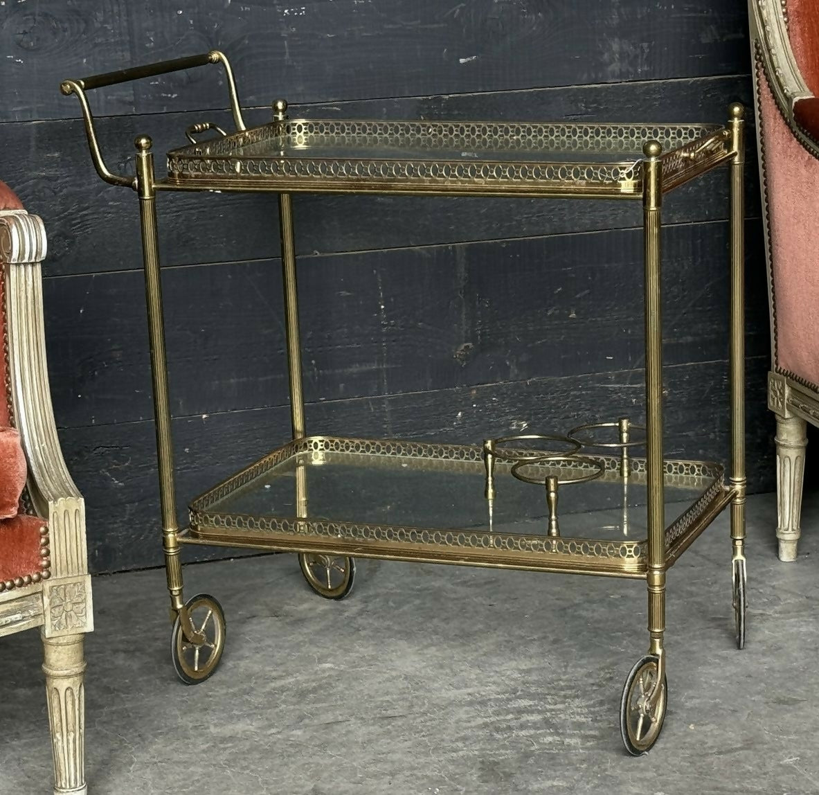 French Brass Cocktail Trolley