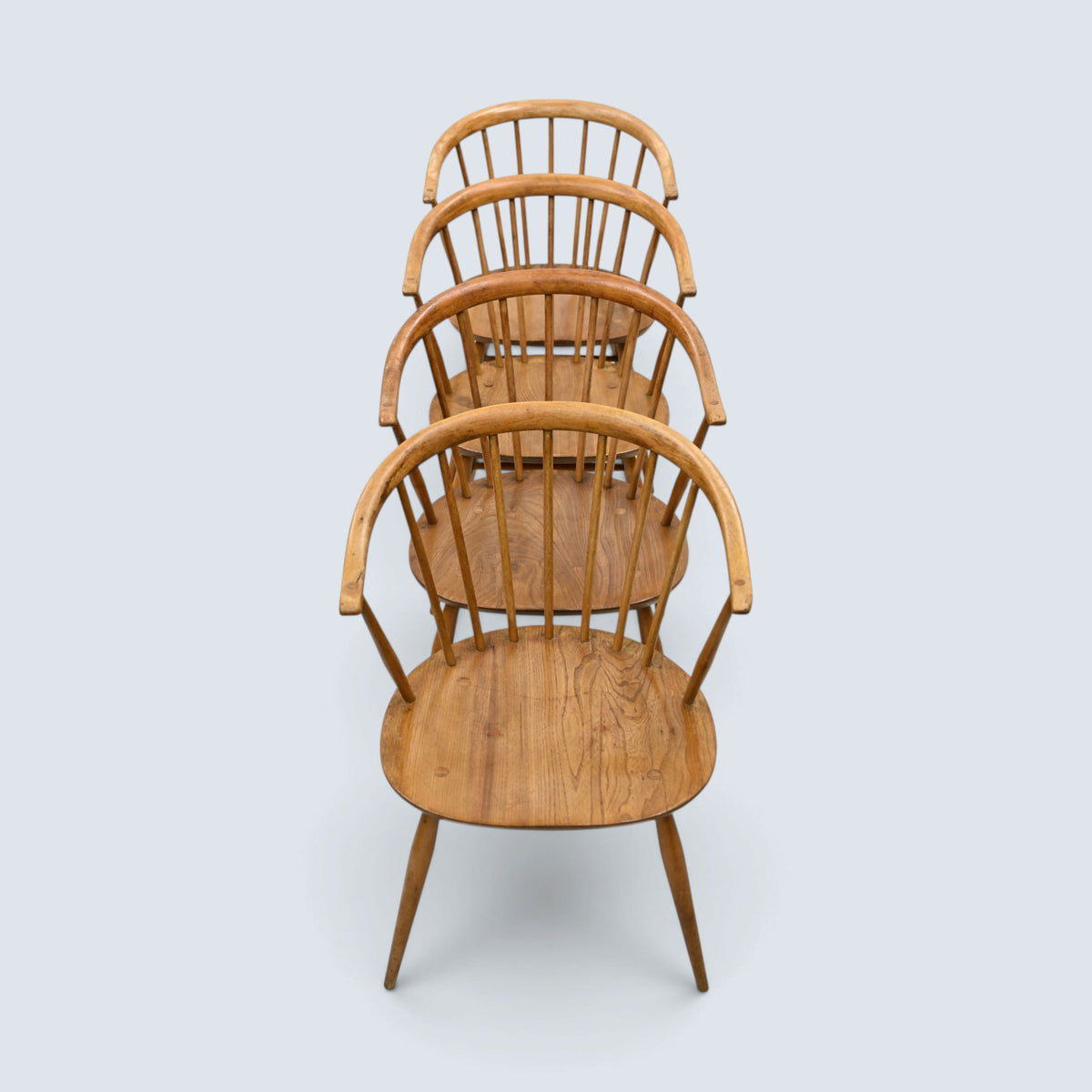 4 Ercol Windsor Dining Chairs Bow Back Cowhorn Light Model 449 FREE UK Delivery*