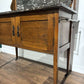 Antique Framed Oak Washstand with Marble Top & Back3