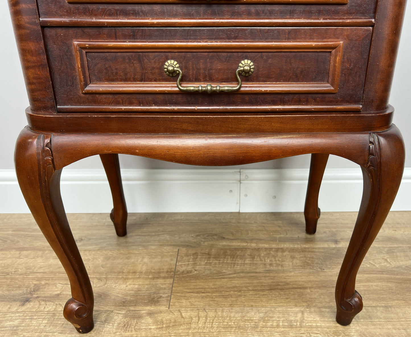 Pair of Bedside Tables Vintage French Louis Nightstands Carved Cabinets LOT 6221