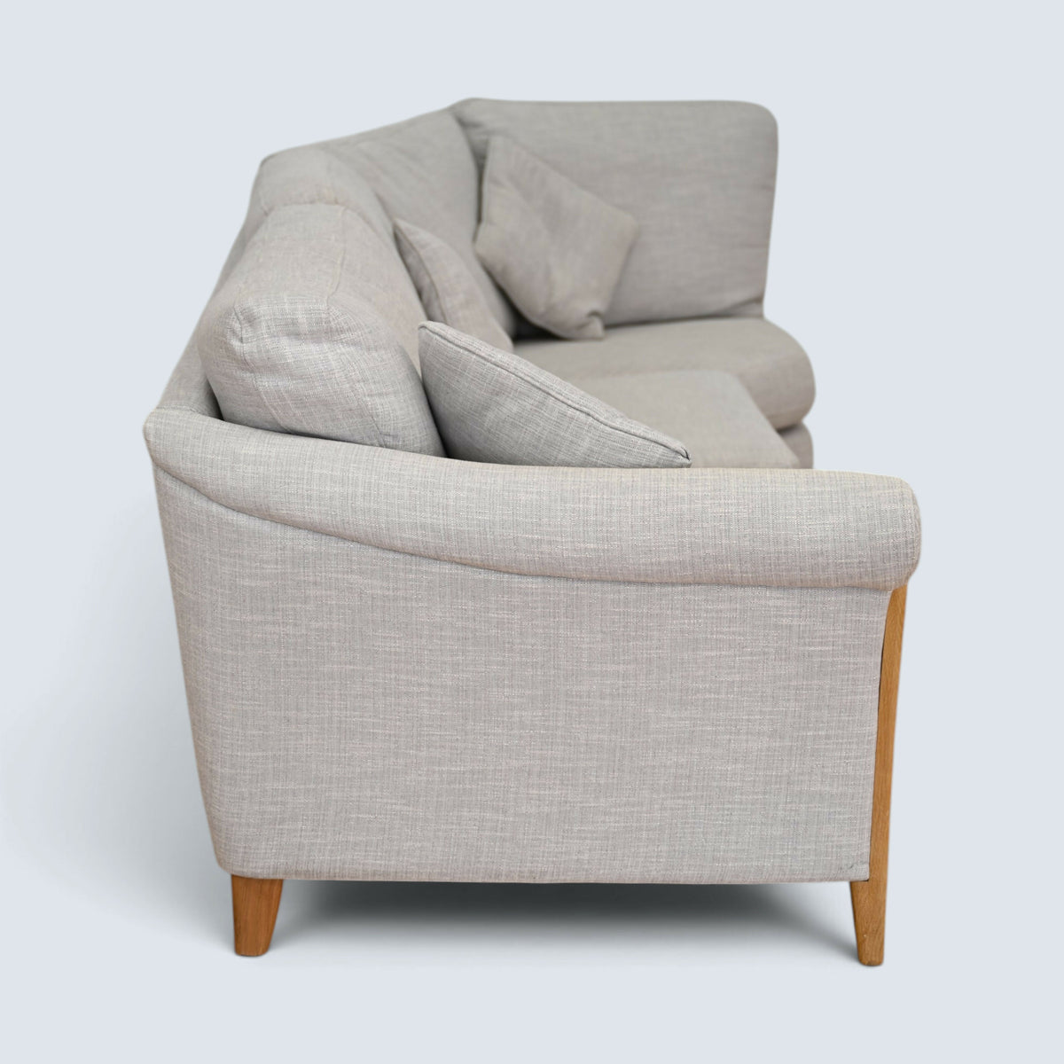 Ercol Corner Sofa Light Grey Upholstery With Cushions 2 Piece FREE UK Delivery*