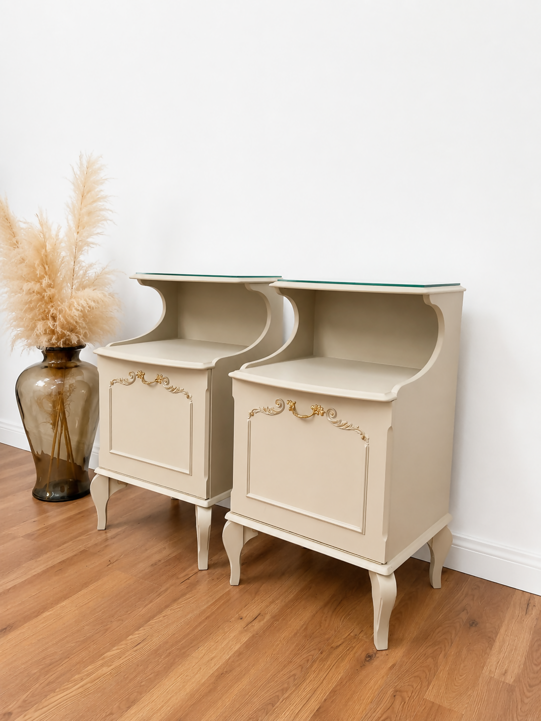 French Louis style bedside cabinets
