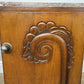 Bedside Table Antique French Art Deco Marble Top Oak Cabinet Nightstand LOT 6238