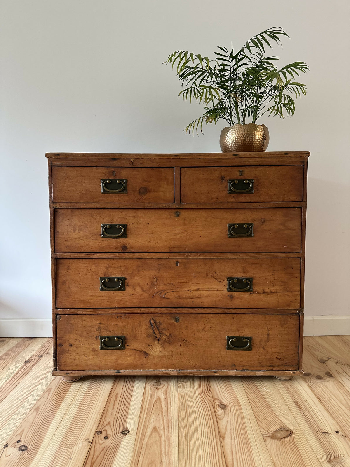 Antique Victorian Pine Chest of Drawers Rustic Solid Pitch Pine