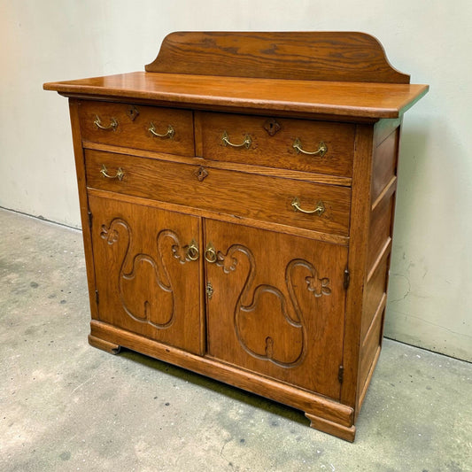 Vintage 1940’s Oak sideboard cupboard by JD Disney London