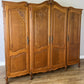 Wardrobe Vintage French Louis XVI Style Oak Four Door Carved Armoire LOT 6495