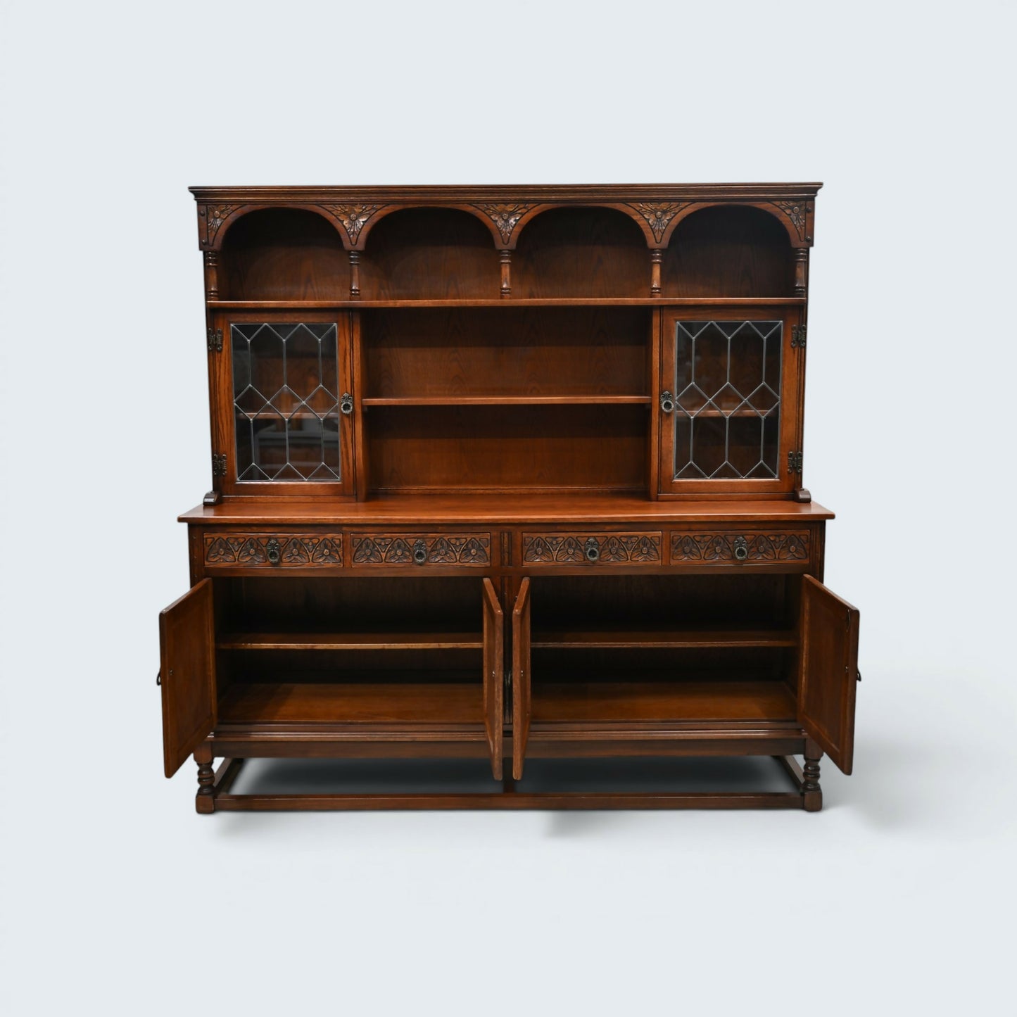 Old Charm Oak Dresser In Tudor Brown 6ft Wide Sideboard Display FREE Delivery*