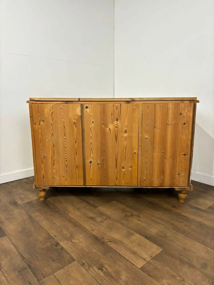 Vintage Stripped Pine Dresser Base / Sideboard