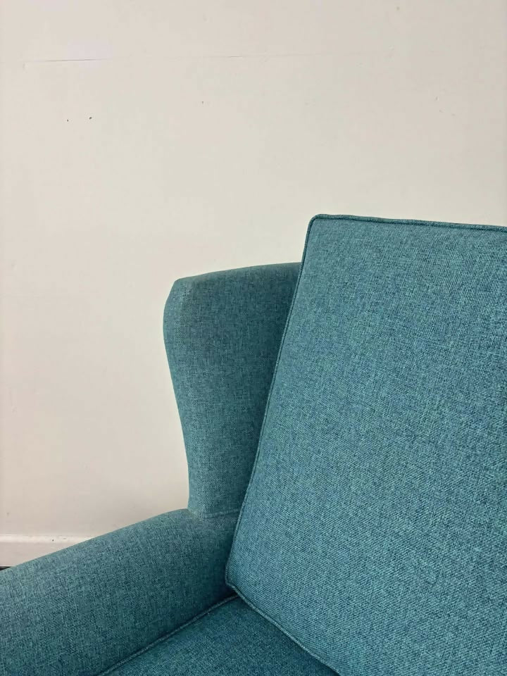 Contemporary Teal Wing Back Armchair