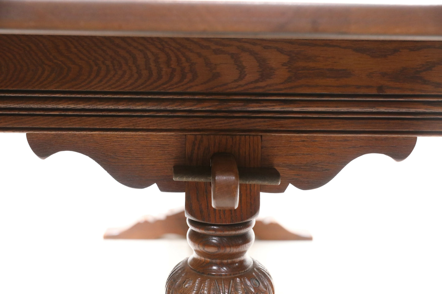 Old Charm Wood Bros Sovereign Dining Table in Tudor Brown Solid FREE UK Delivery. SBR8854/2902D