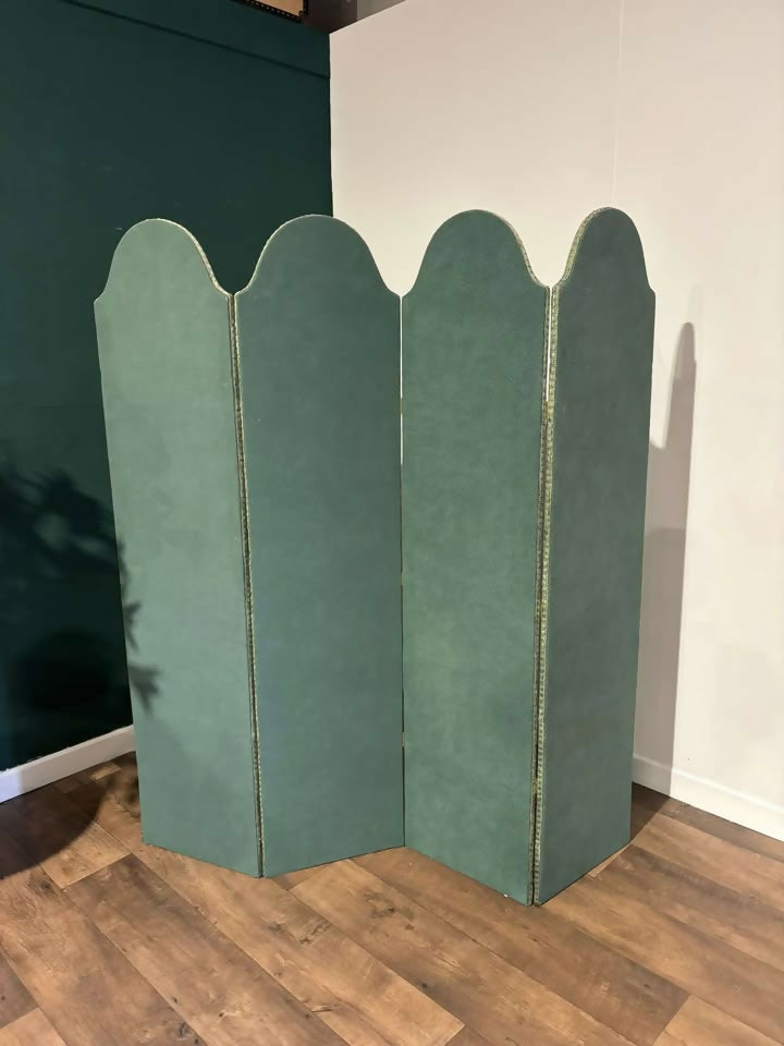 Vintage Four Fold Suede Dressing Screen6