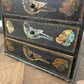 Vintage Oriental Style Five Drawer Chest Decorated with Birds