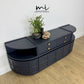 Mid Century Nathan teak modular sideboard set in navy blue, tv stand, media unit, retro corner cupboard, console, cocktail cabinet drinks