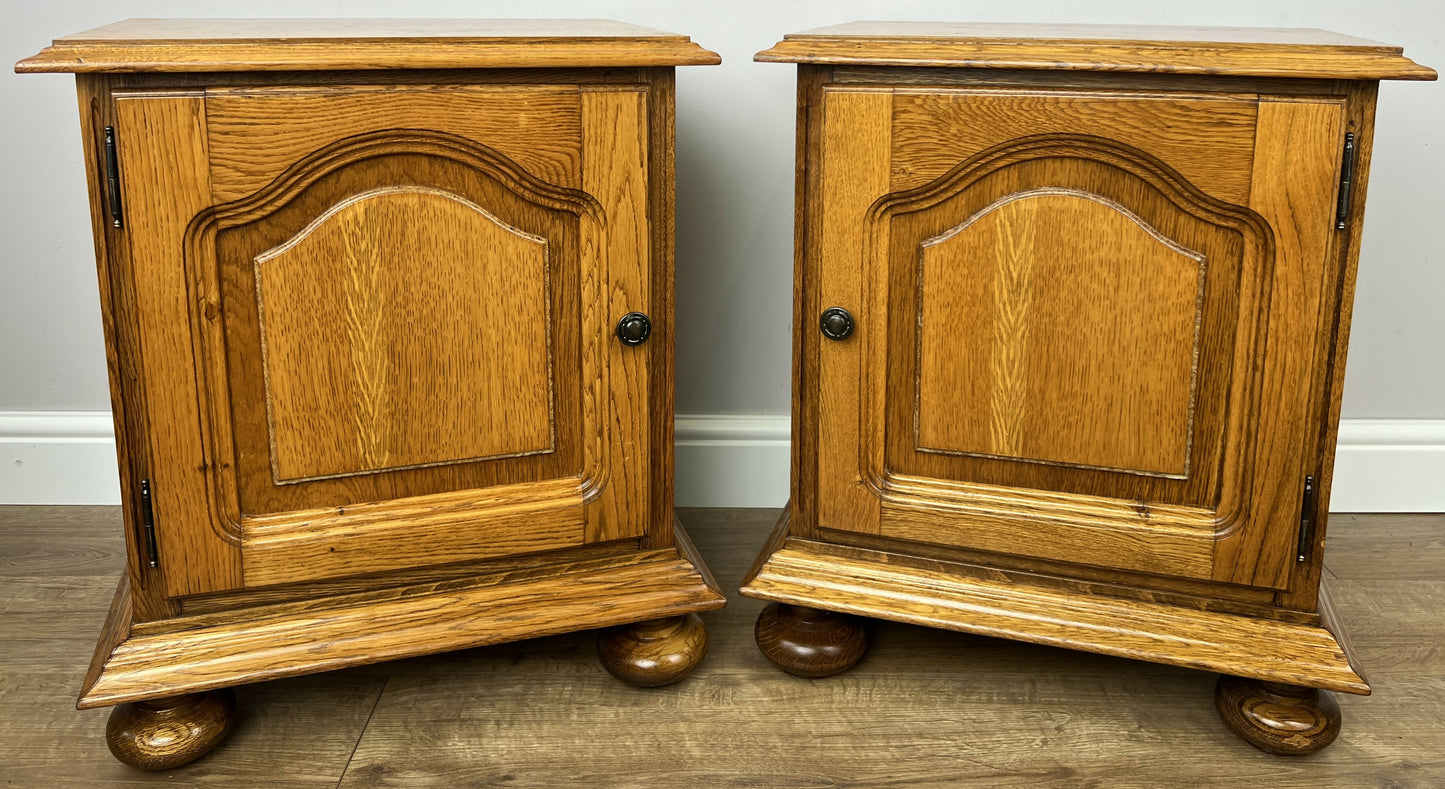 Pair of Bedside Tables Vintage French Style Nightstands Carved Cabinets LOT 6215