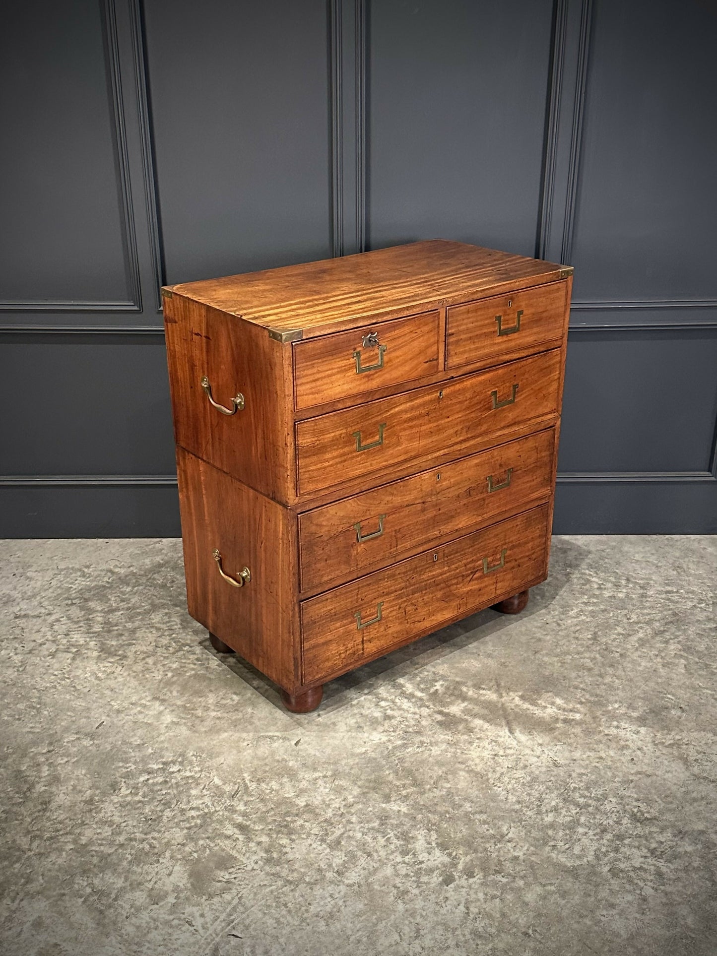 Mahogany Military Vintage Campaign Chest