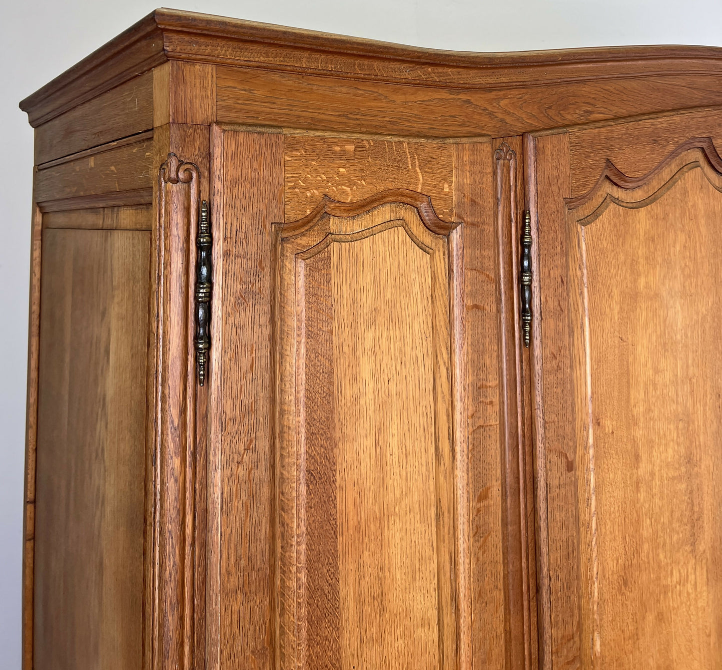 Wardrobe Vintage French Louis XVI Style Four Door Oak Carved Armoire LOT 6412