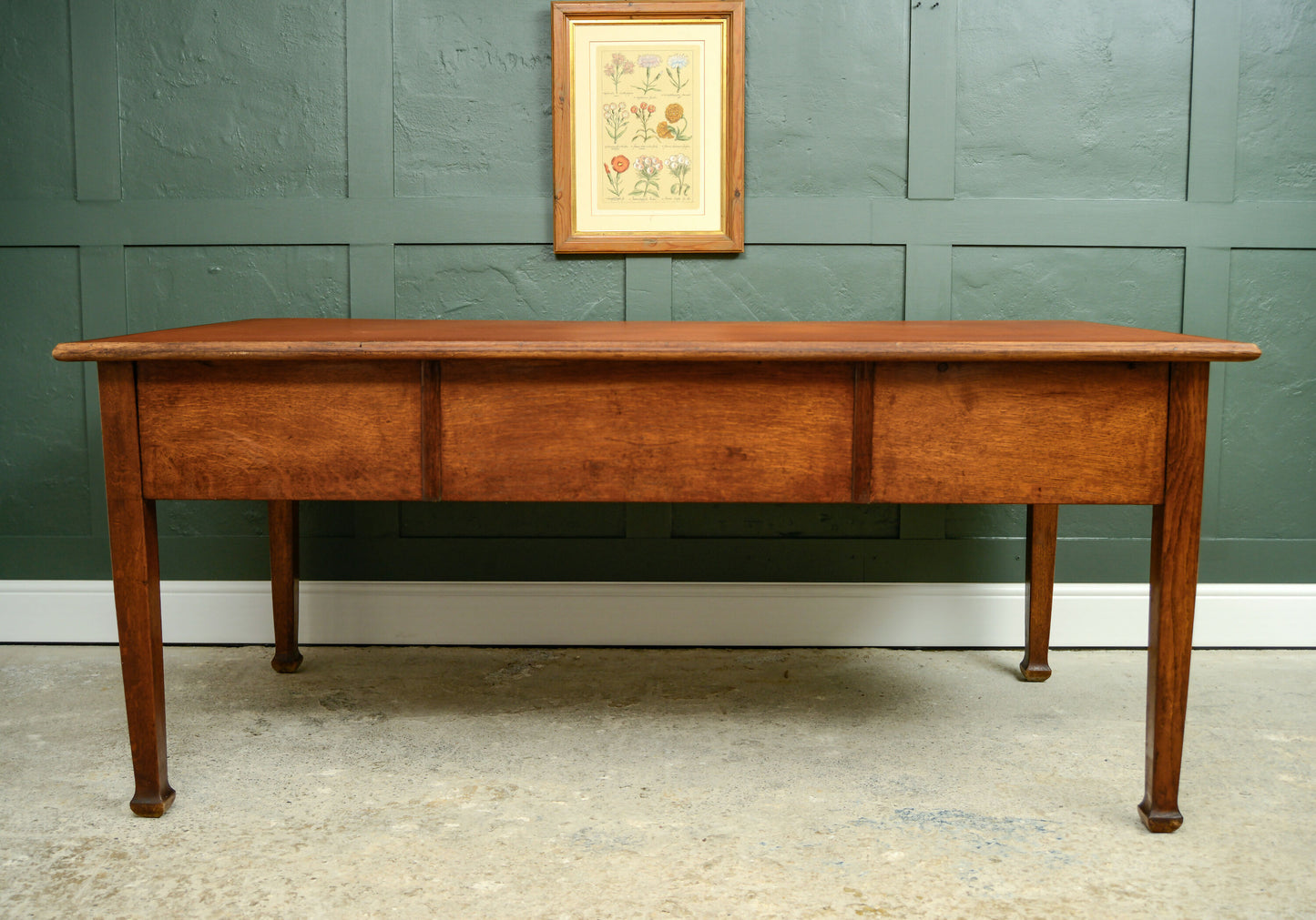 Huge Antique Oak Desk with Leather Top - 180 x 100 cm