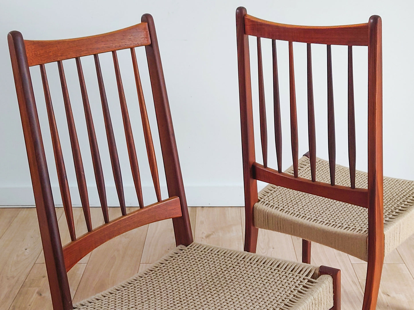 Pair Of Mid Century Danish Teak Dining Chairs By Arne Hovmand