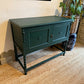 Newly refurbished Jacobean sideboard can sole table oak green antique