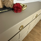 Refinished Large Neutral Vintage Nathan Sideboard with drinks cabinet - beige, cream, cocktail cabinet, tv stand, media unit, retro nude