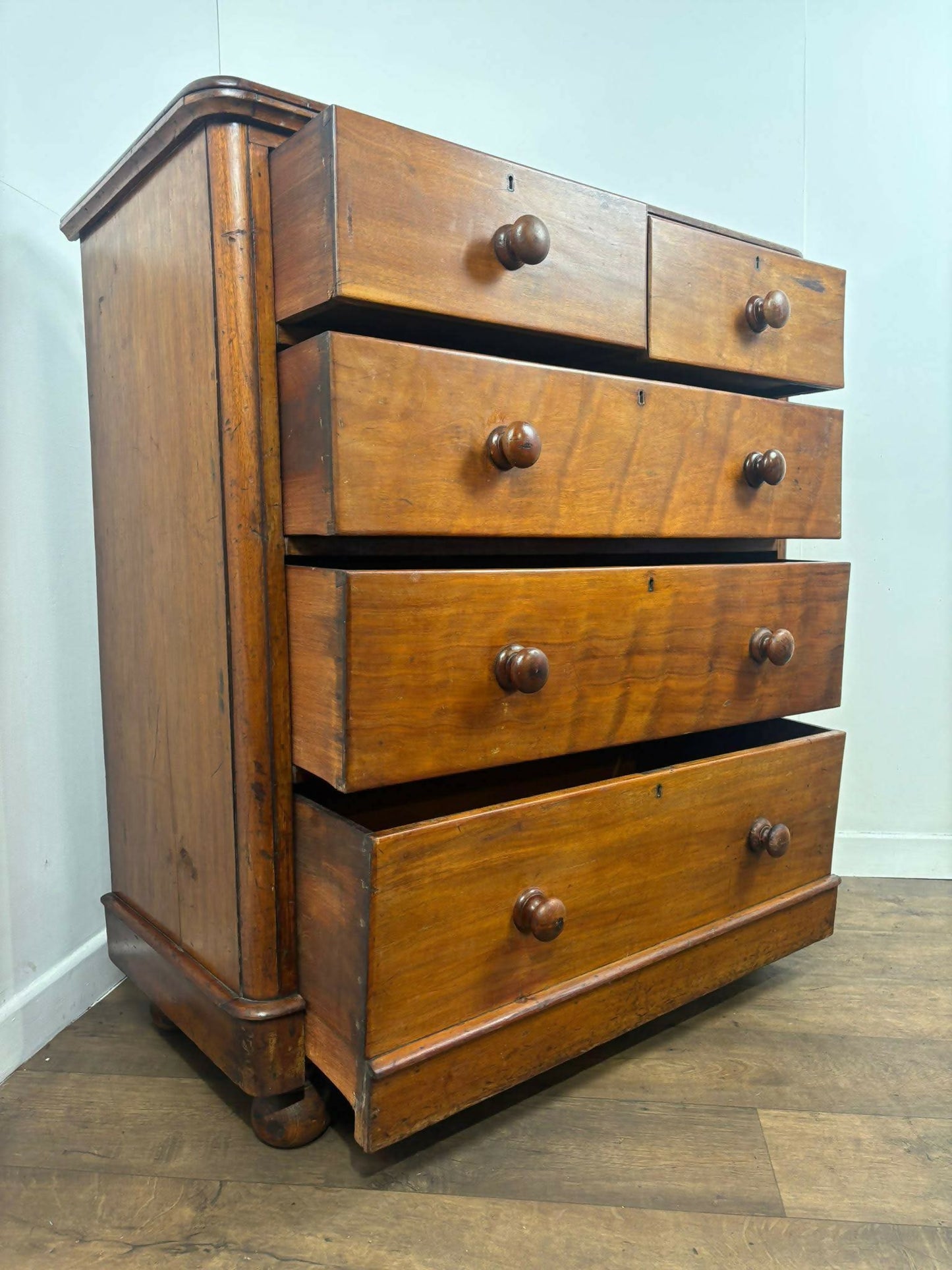 Victorian Mahogany Two Over Three Chest of Drawers