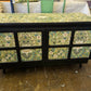 Mid Century Retro Nathan Sideboard on Black Floral Print Sold Message Commission