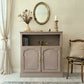 Unique Vintage Hand-painted Dusky Pink Tall Sideboard, Cabinet, Console