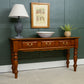 Antique Style Long Console Table - Hardwood Mahogany Finish
