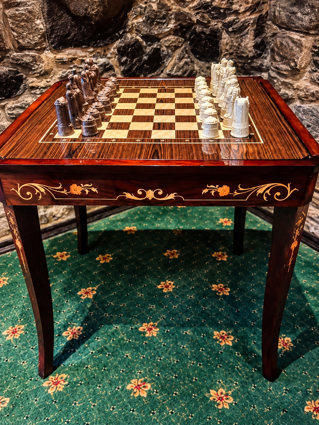 Italian Sorrento Marquetry Games Table – Chess, Roulette & Card Poker Casino Table