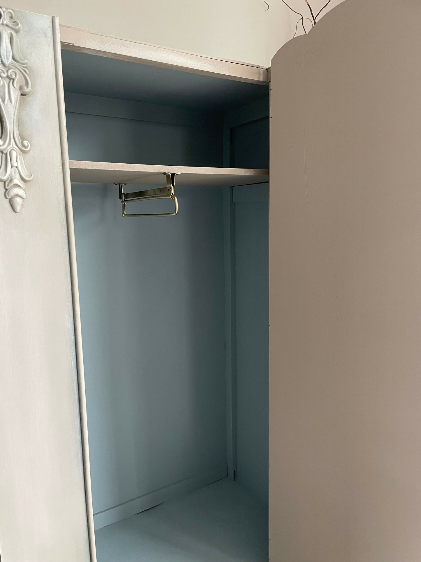 Single vintage wardrobe, hand painted neutral colours