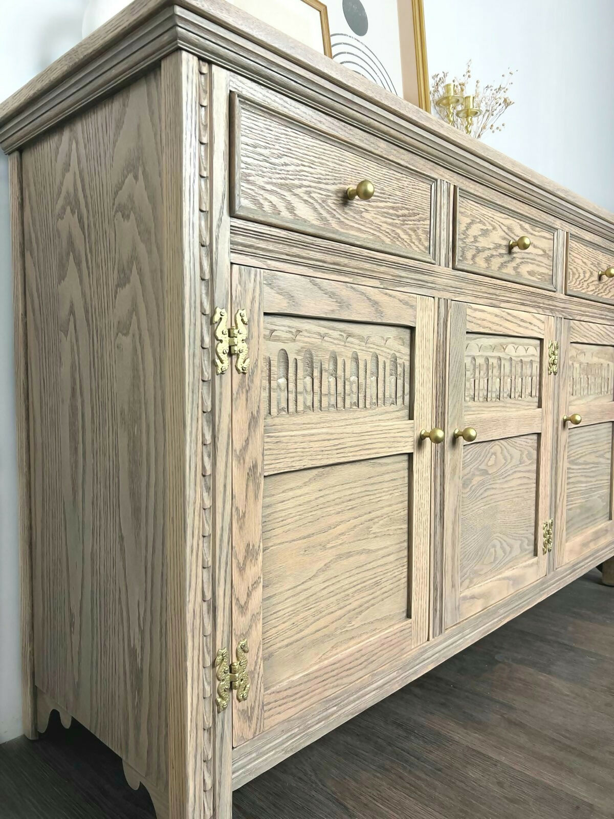 Light Wood Vintage Boho Rustic Sideboard